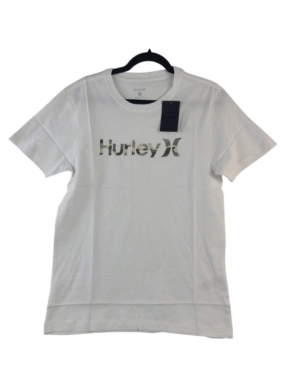 NEW Hurley Men's White Camo O&O SS Graphic Tee Sz M 100% Cotton
